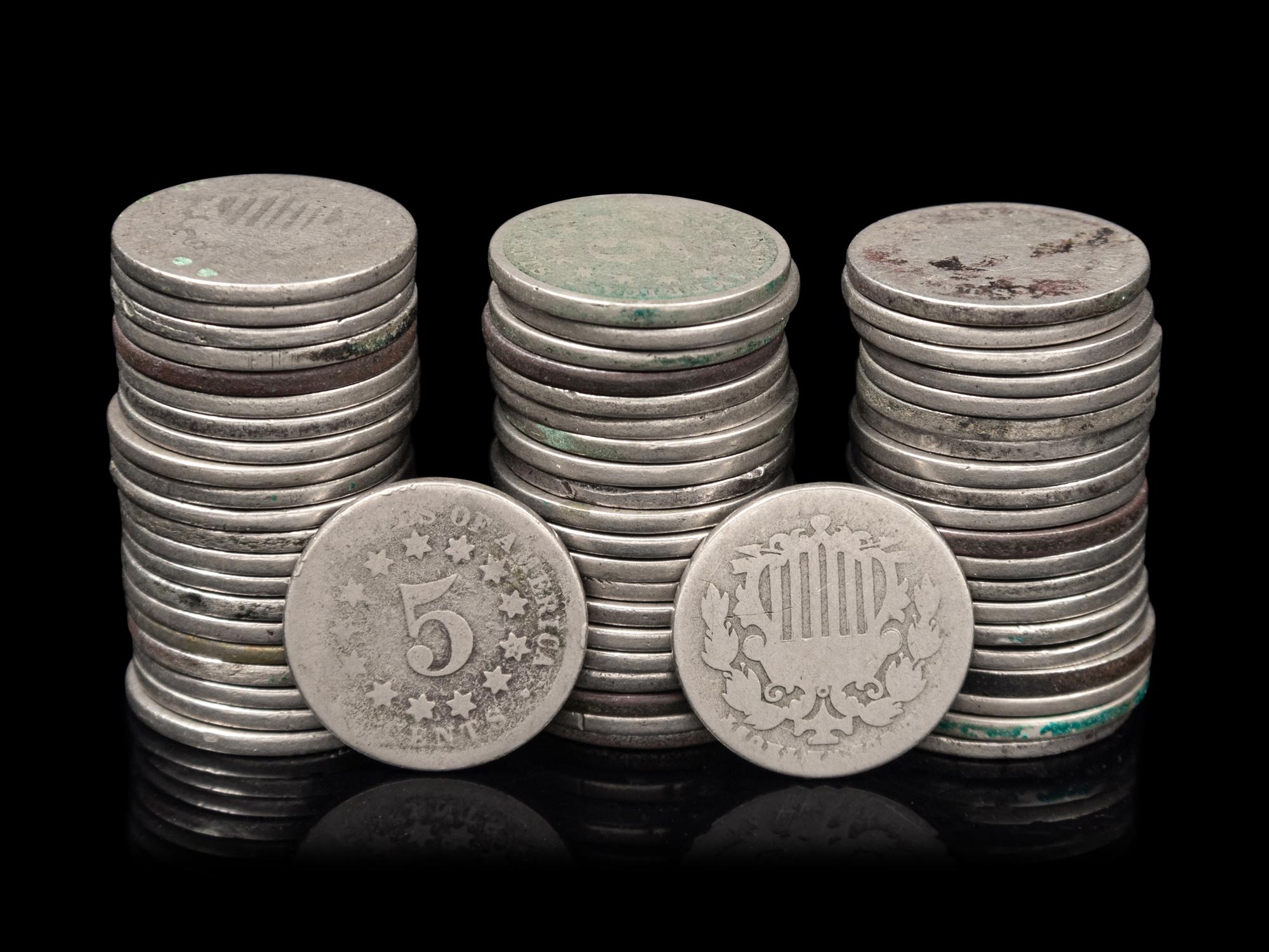 Sixty-Six Shield 5c Coins