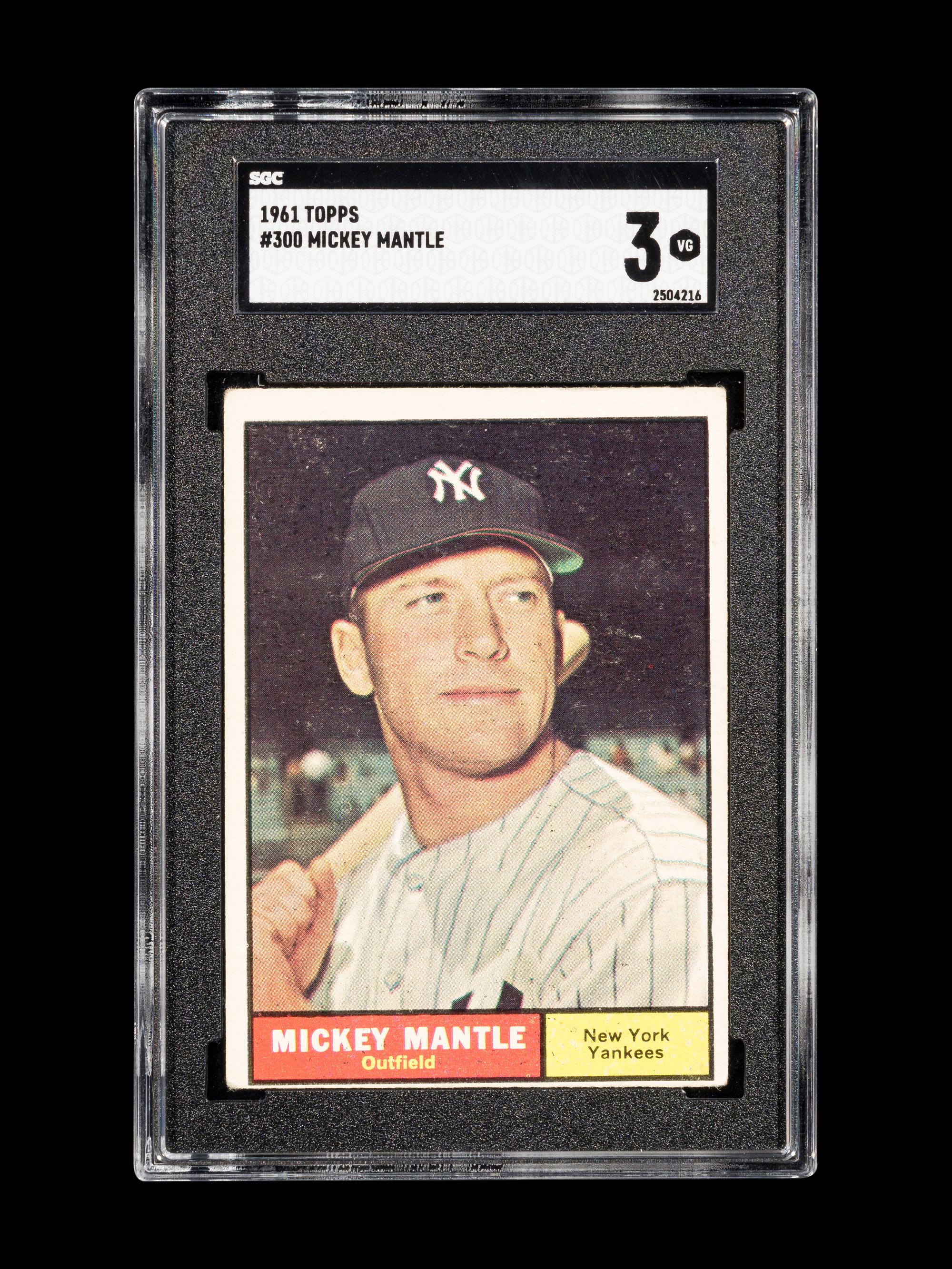 A Group of Three Graded 1961 Topps Mickey Mantle Baseball Cards