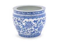 A Chinese Blue and White Porcelain Jardiniere — 20TH CENTURY