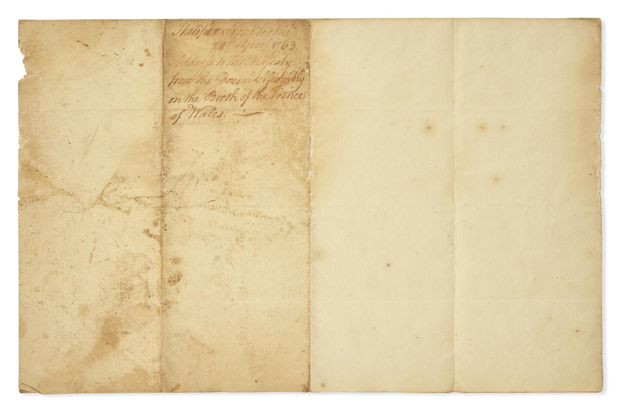 [Americana] [Canada] Belcher, Jonathan, and John Collier, and William Nesbitt. Manuscript Document, signed