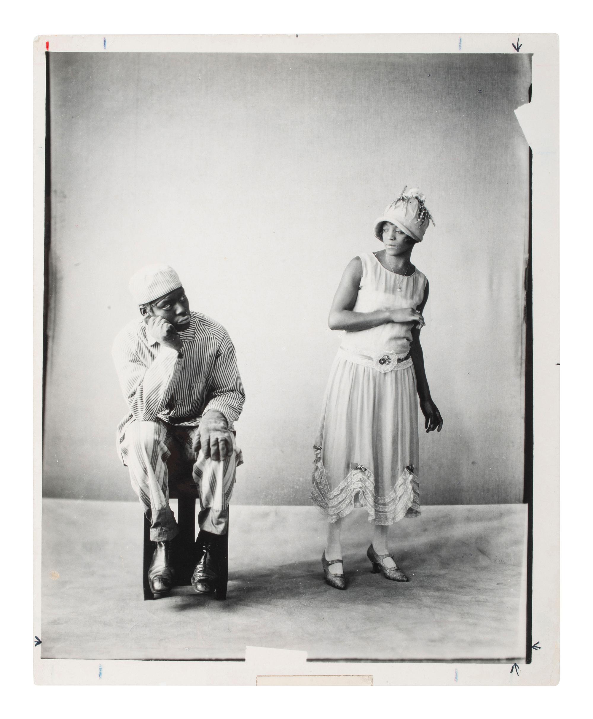 [EARLY PHOTOGRAPHY]. Studio portrait of African American Vaudeville team STUMP & STELLO. Studio of Black photographer Addison SCURLOCK (1883-1964). Washington, DC.
