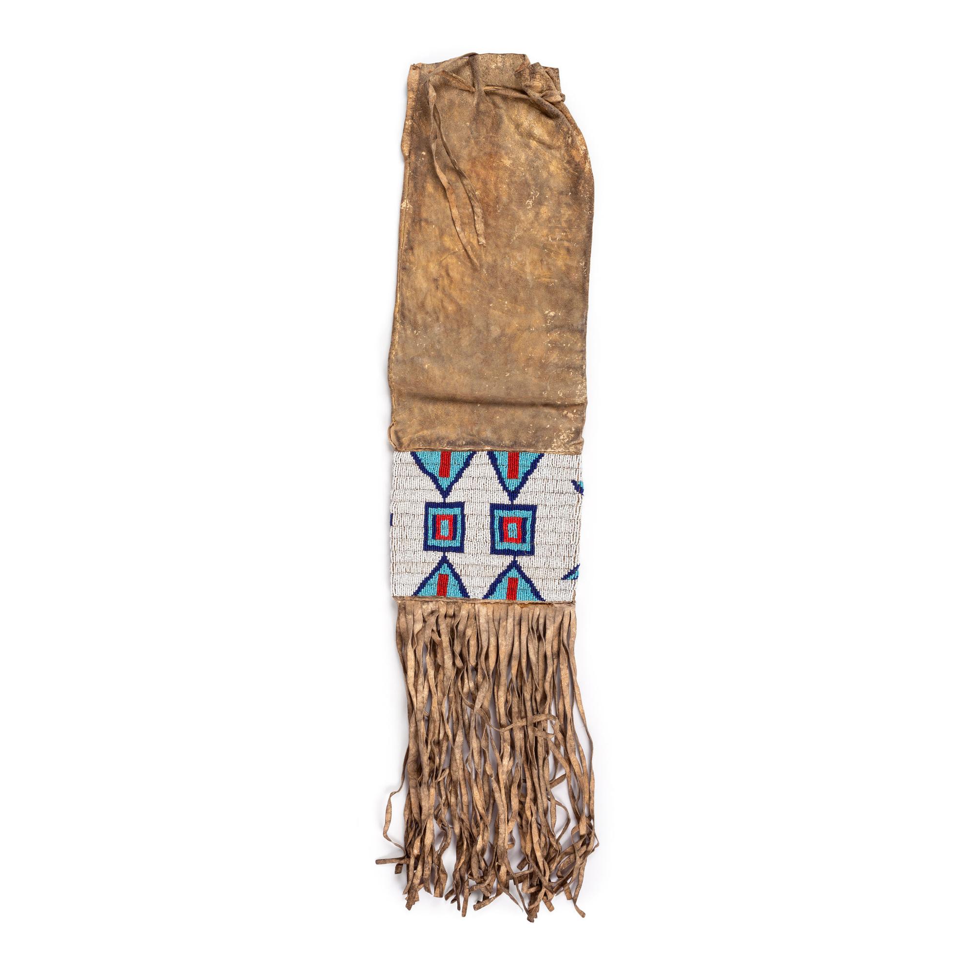 Sioux Beaded Hide Tobacco Bag