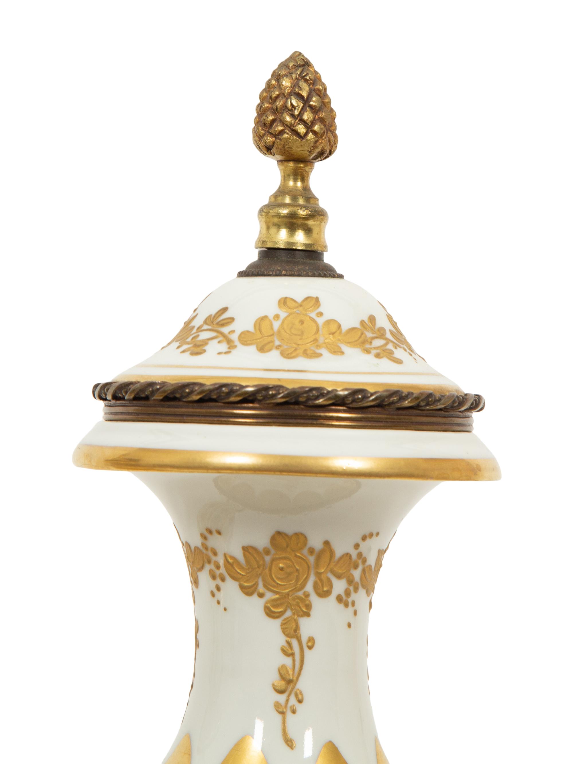 A Pair of Gilt Bronze Mounted Paris Porcelain Vases