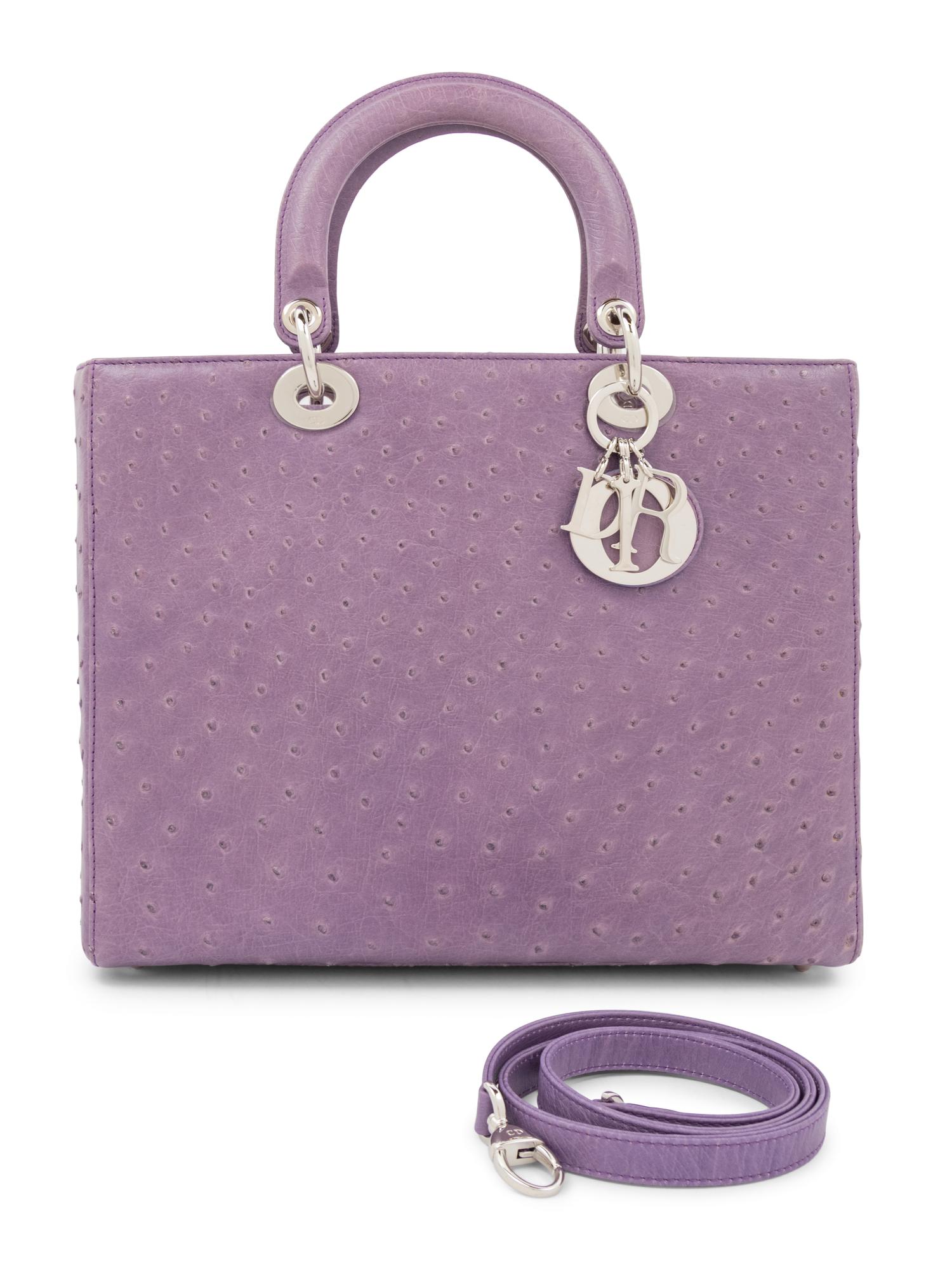 Christian Dior Purple Ostrich Medium Lady Dior Bag, 2011