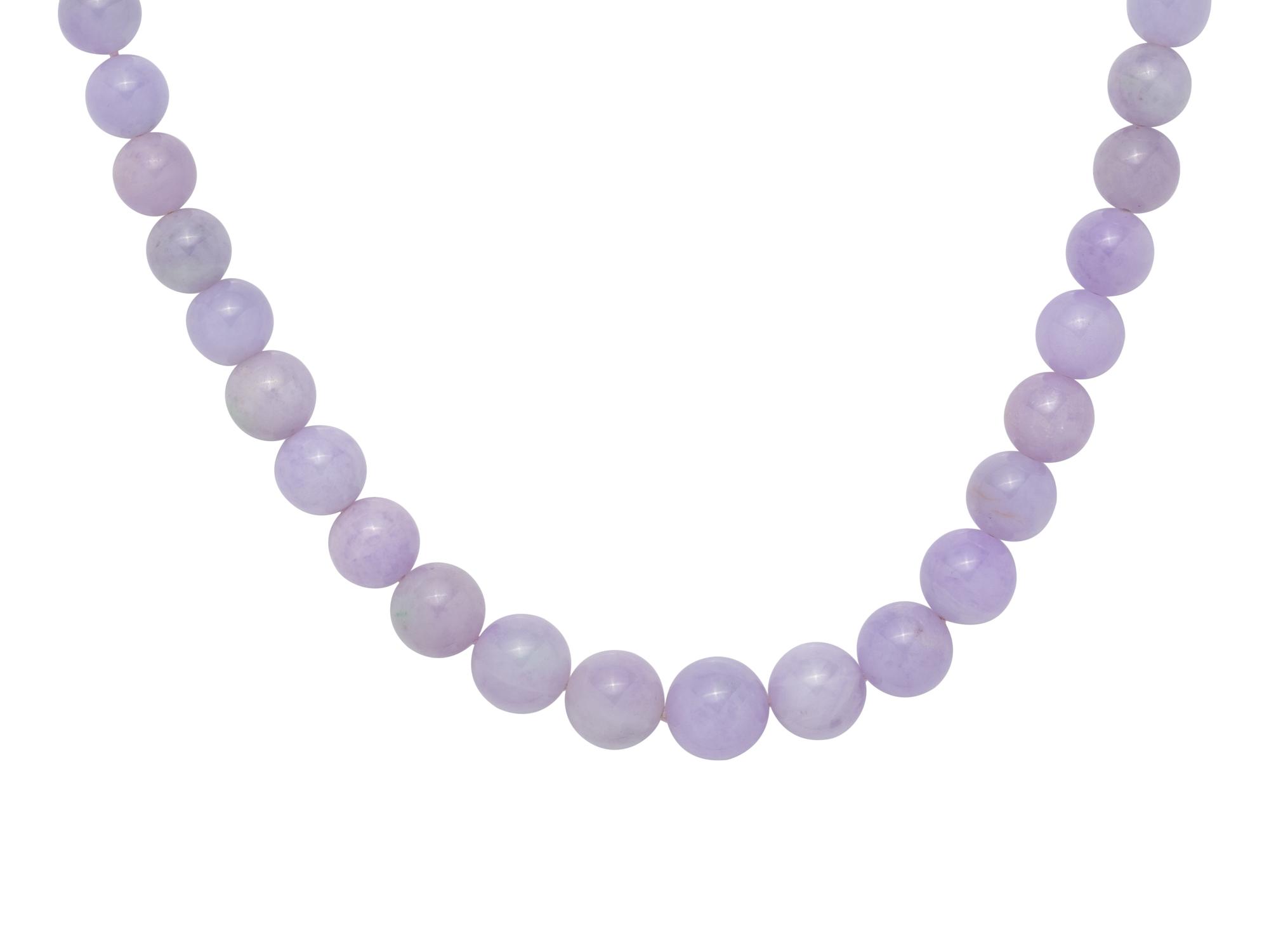 LAVENDER JADE BEAD NECKLACE