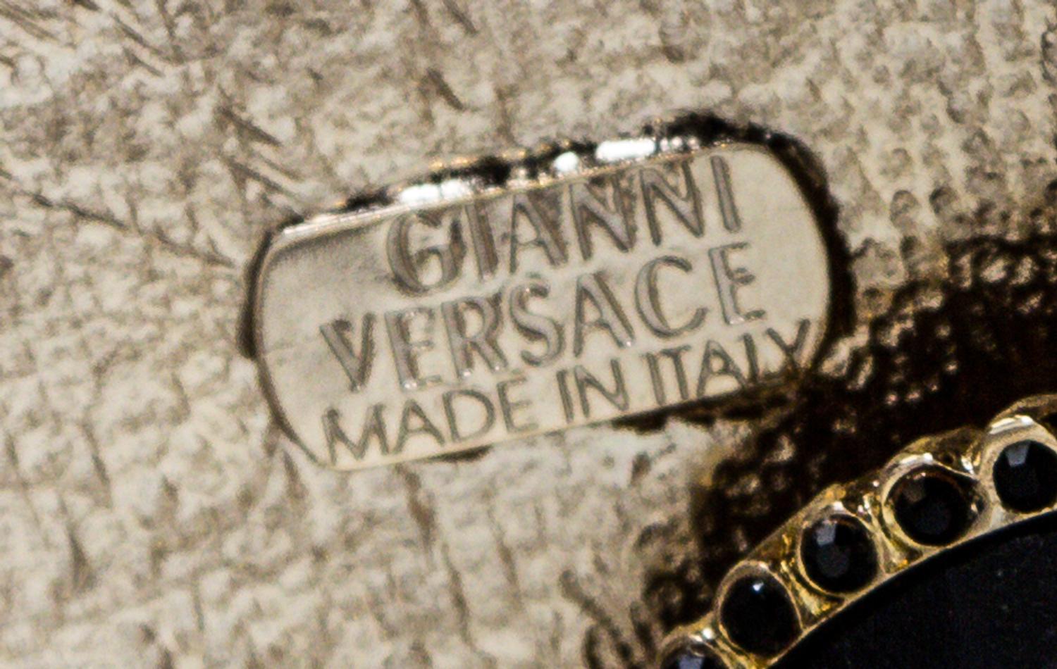 A Gianni Versace Runway Link Suspenders, Length: 37.5".