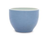 A Clair-de-Lune Glazed Porcelain Pot Height 4 5/8 x diameter 6 1/8 inches.