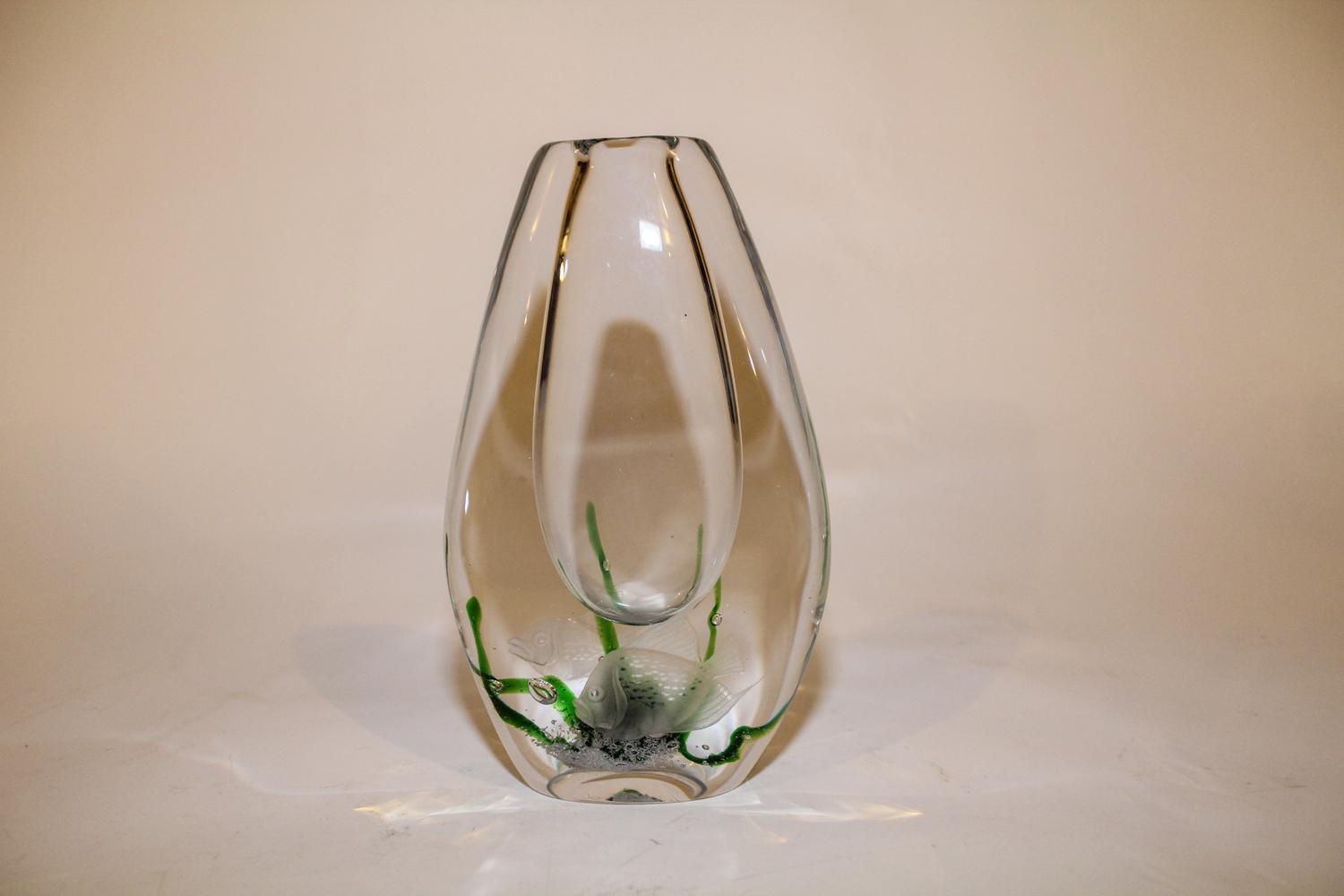 An Orrefors Glass Vase Height 9 inches. — SECOND HALF 20TH CENTURY