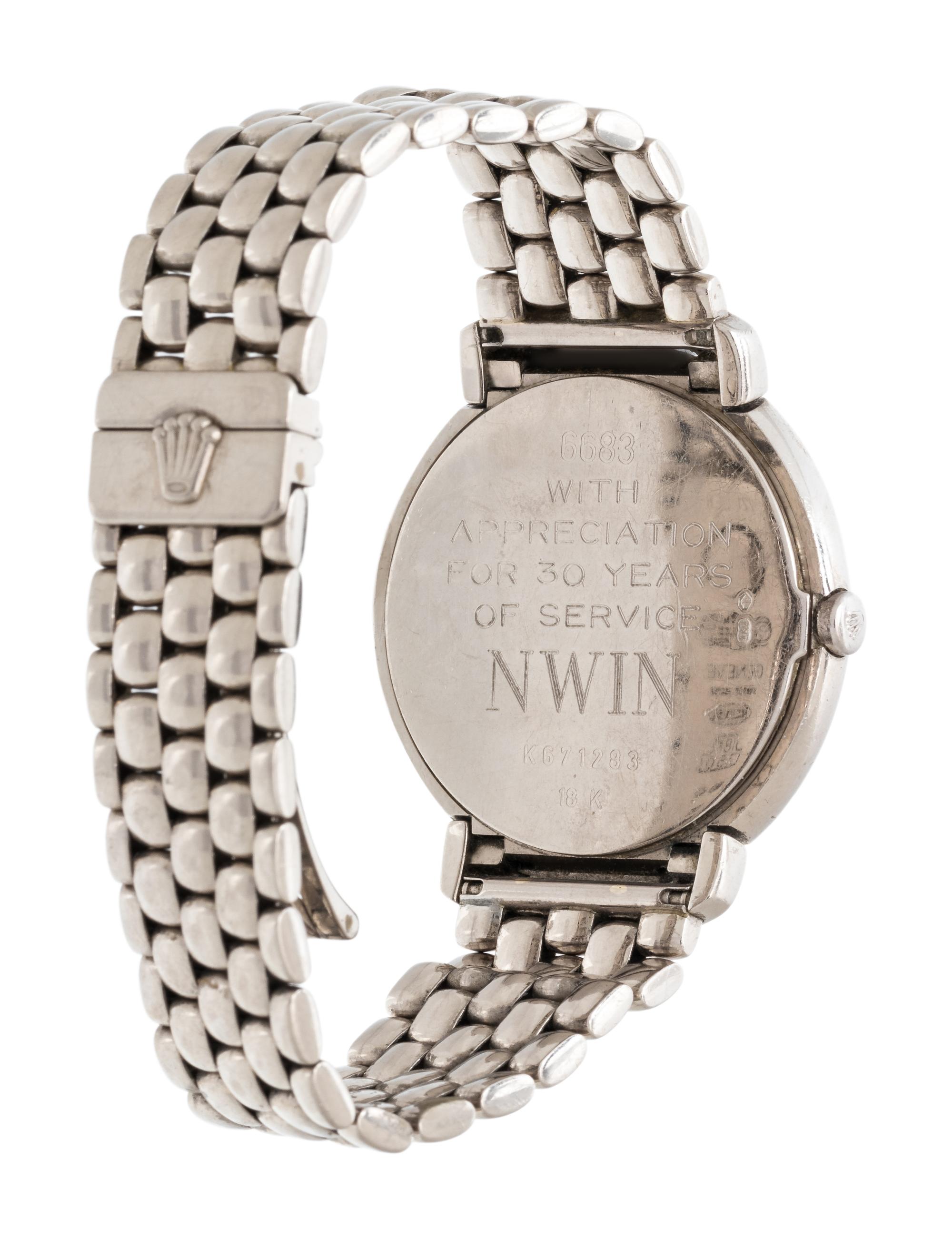 ROLEX, REF. 6683 18K WHITE GOLD AND DIAMOND 'CELLINI' WRISTWATCH