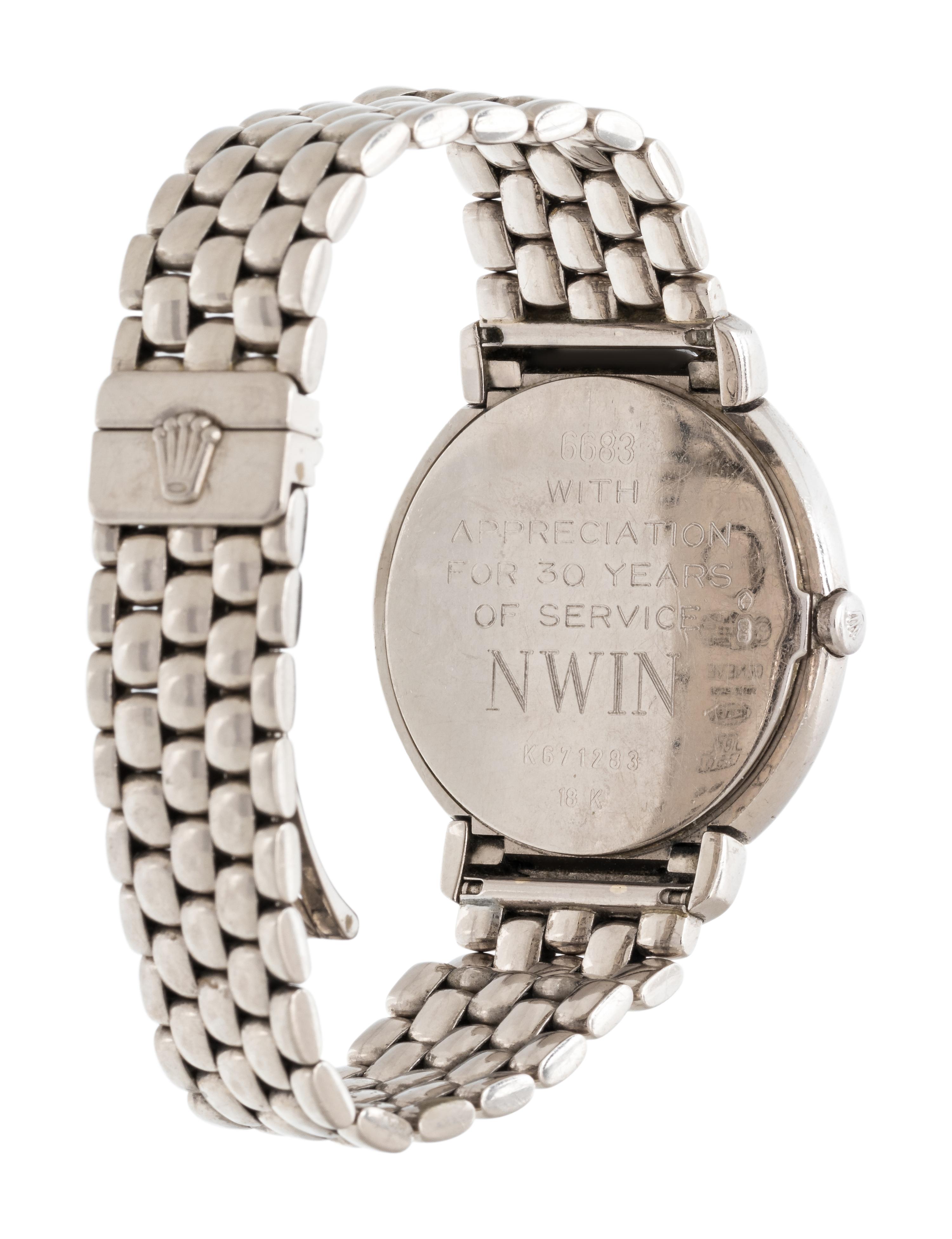 ROLEX, REF. 6683 18K WHITE GOLD AND DIAMOND 'CELLINI' WRISTWATCH