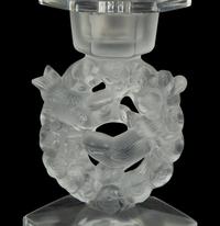 A Pair of Lalique Mesanges Candlesticks
