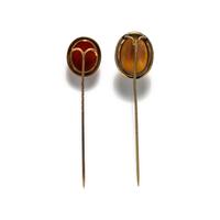 ANTIQUE, PAIR OF CAMEO STICK PINS