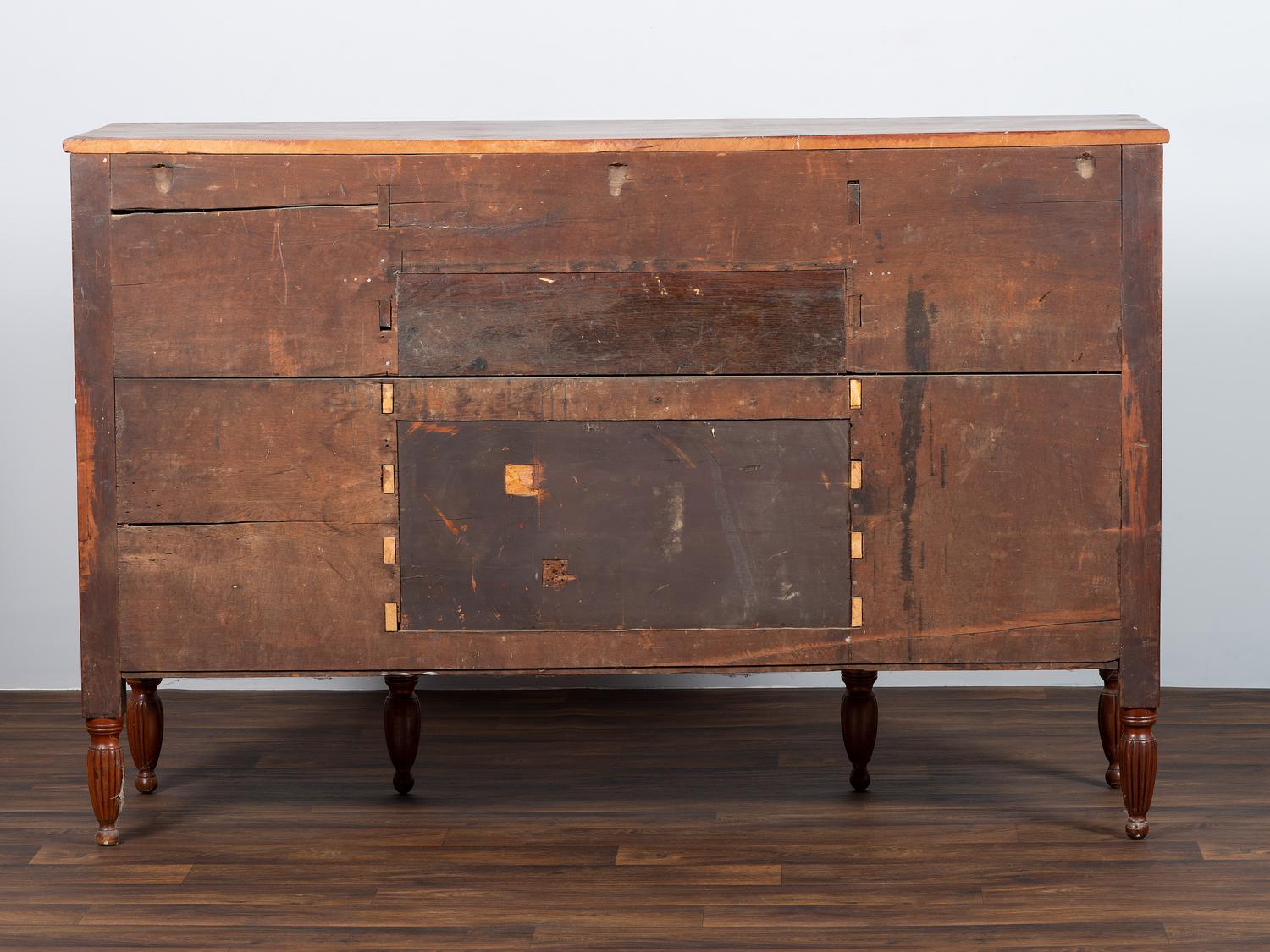 A Federal Cherrywood and Tiger Maple Sideboard