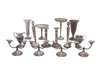 Fourteen Weighted Silver Table Articles