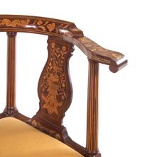 A Dutch Marquetry Corner Chair