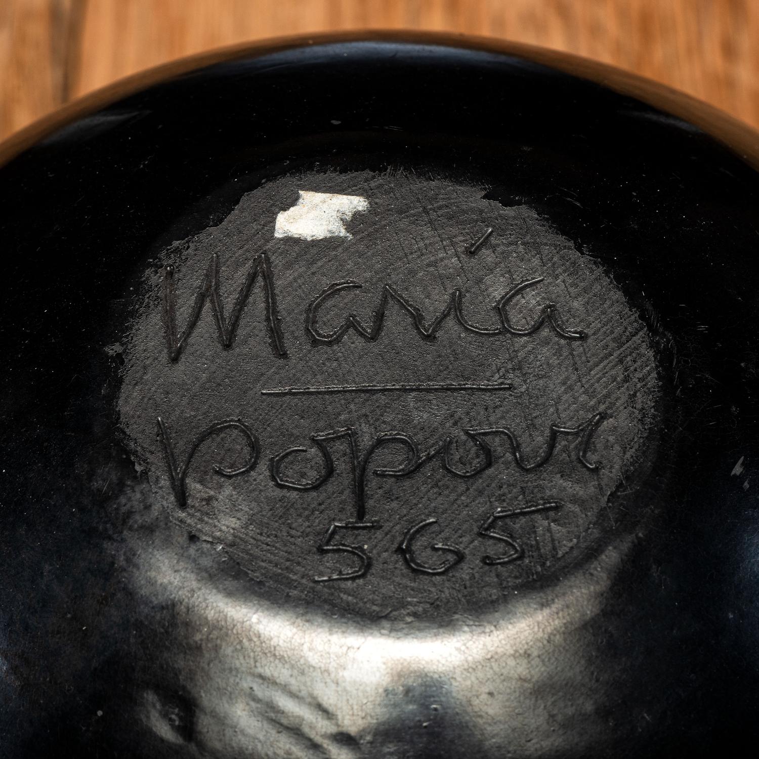 Blackware Pottery Bowl, with Gunmetal Finish