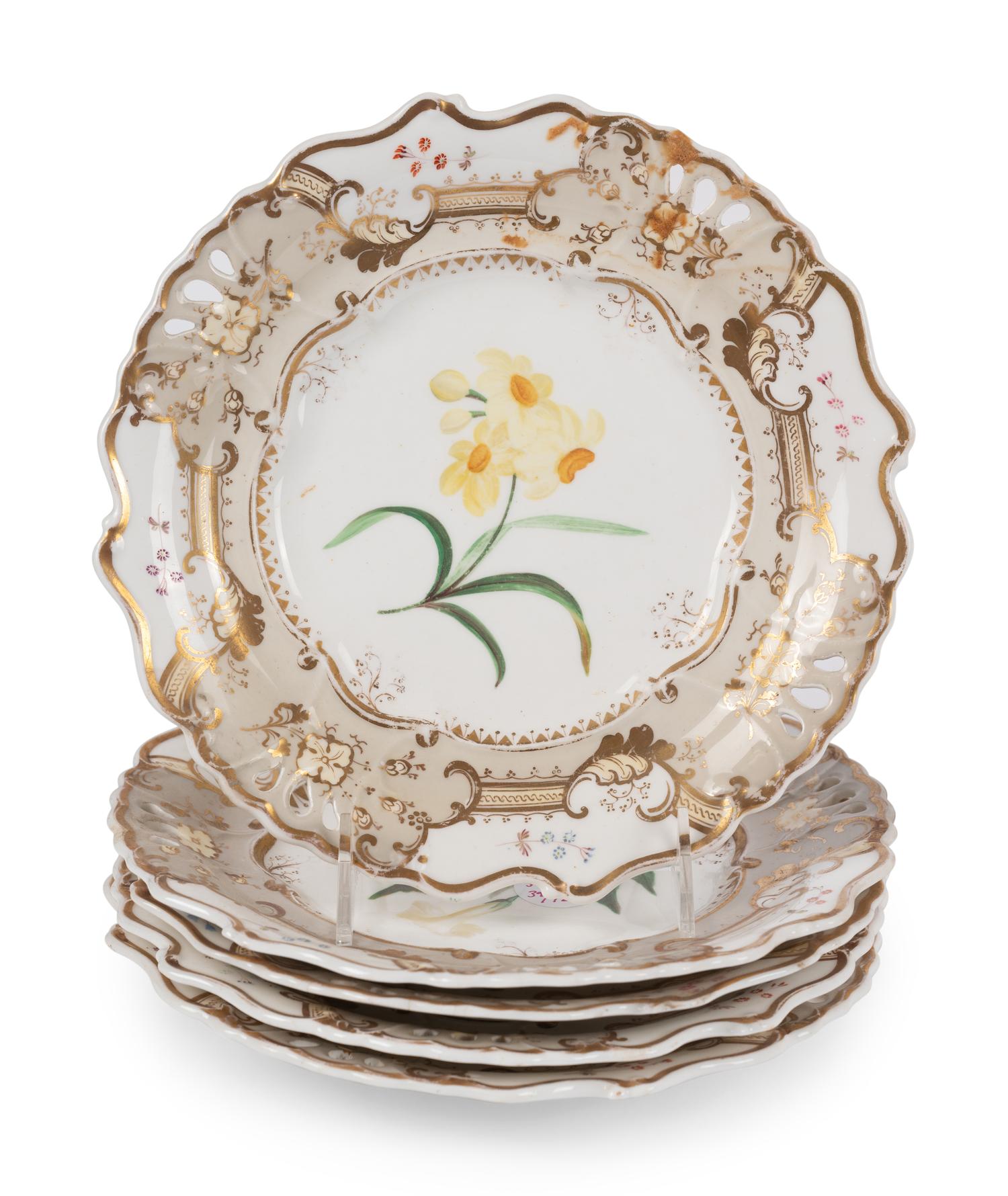 An Assembled English Porcelain Dessert Service
