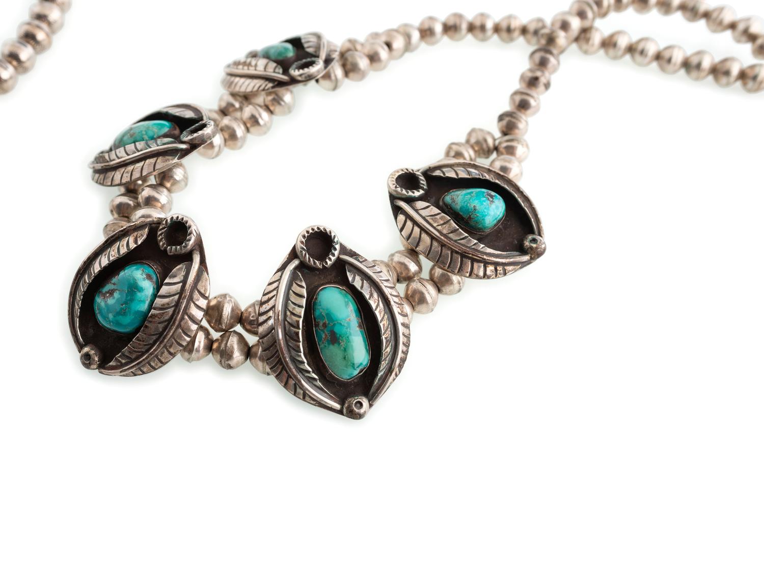 Navajo Silver and Turquoise Necklaces