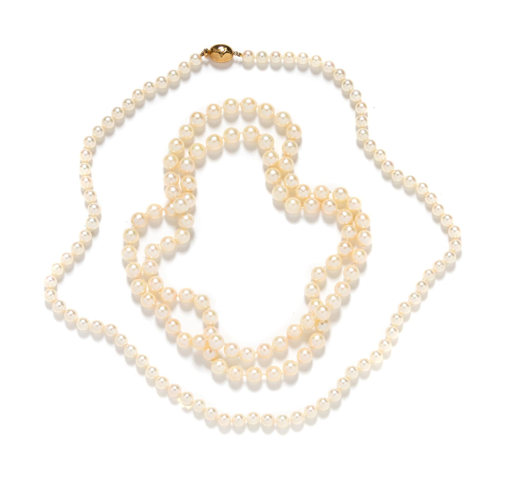 A Collection of Cultured Pearl Necklaces, 69.90 dwts.