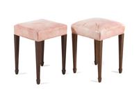 A Pair of George III Style Mahogany Foot Stools