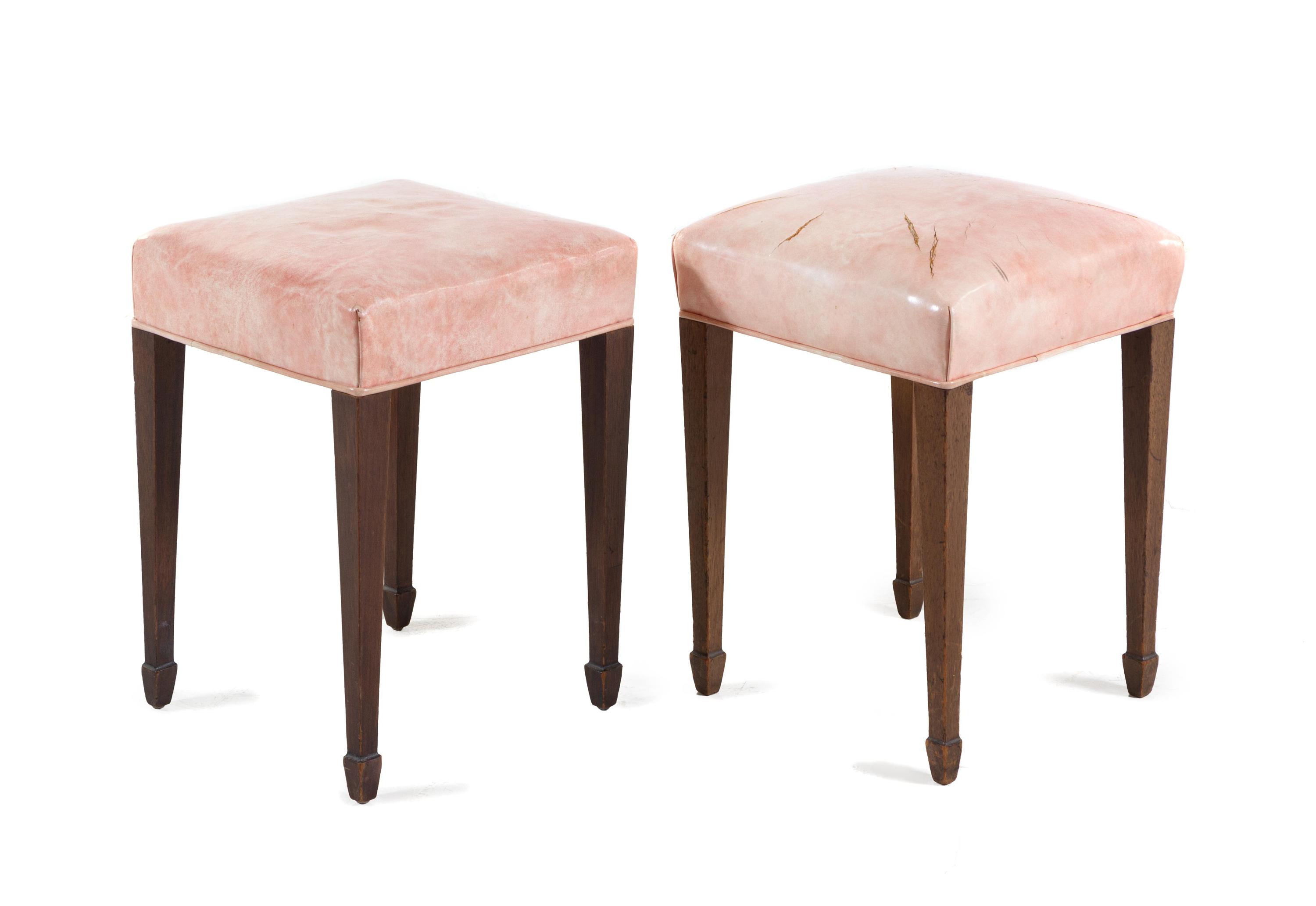 A Pair of George III Style Mahogany Foot Stools