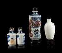 Three Chinese Porcelain Snuff Bottles