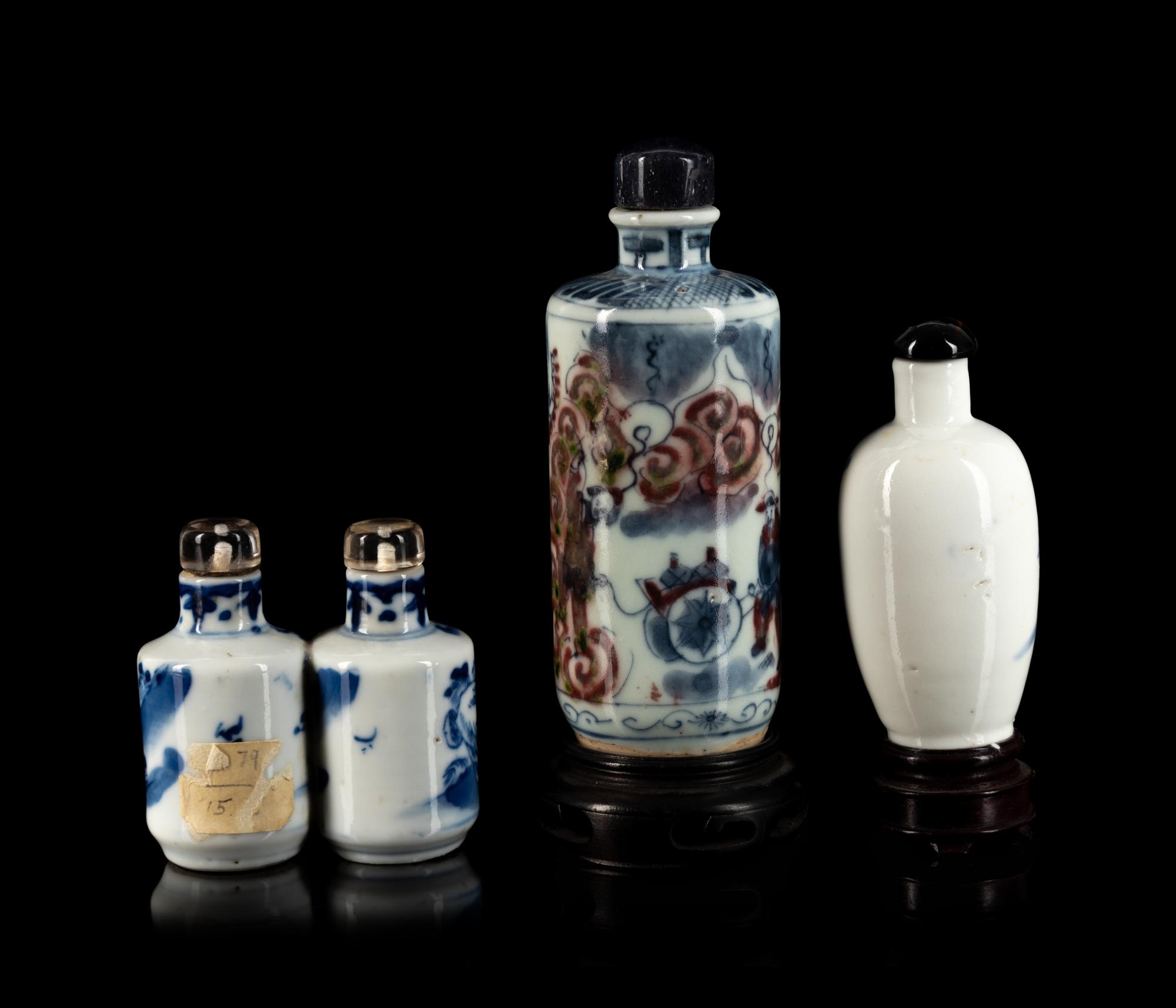 Three Chinese Porcelain Snuff Bottles