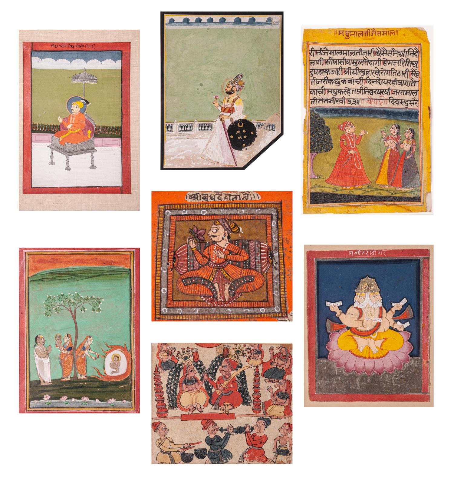 Seven Indian Miniature Paintings