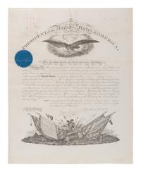 LINCOLN, Abraham (1809-1865). Partially engraved document signed ("Abraham Lincoln"), as President, City of Washington, 26 July 1862, countersigned by Edwin STANTON (1814-1869), as Secretary of War.