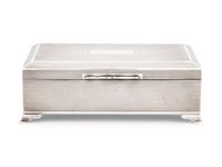 An English Silver Table-Top Cigarette Box