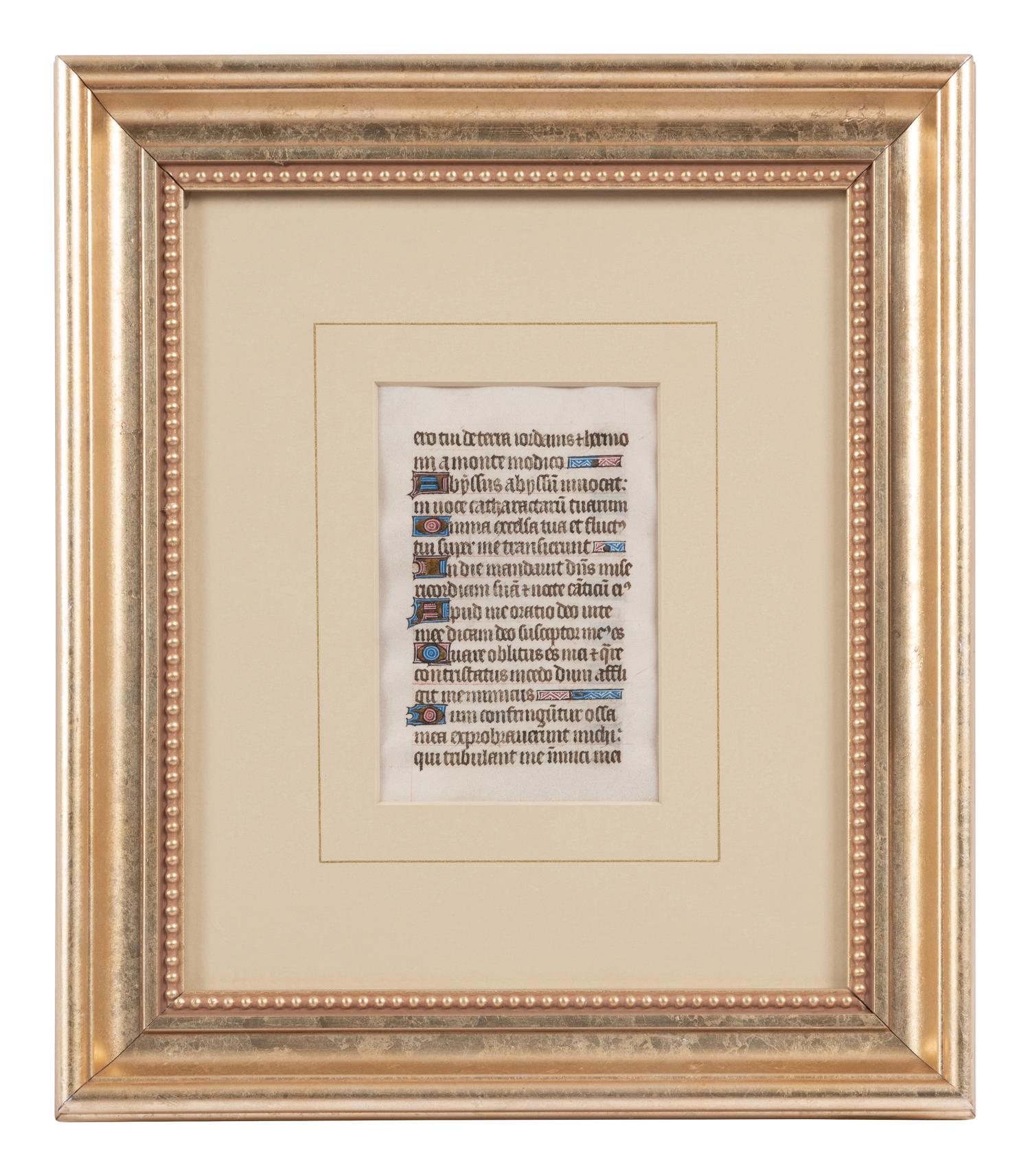 A Group of Book of Hours Leaves on Vellum