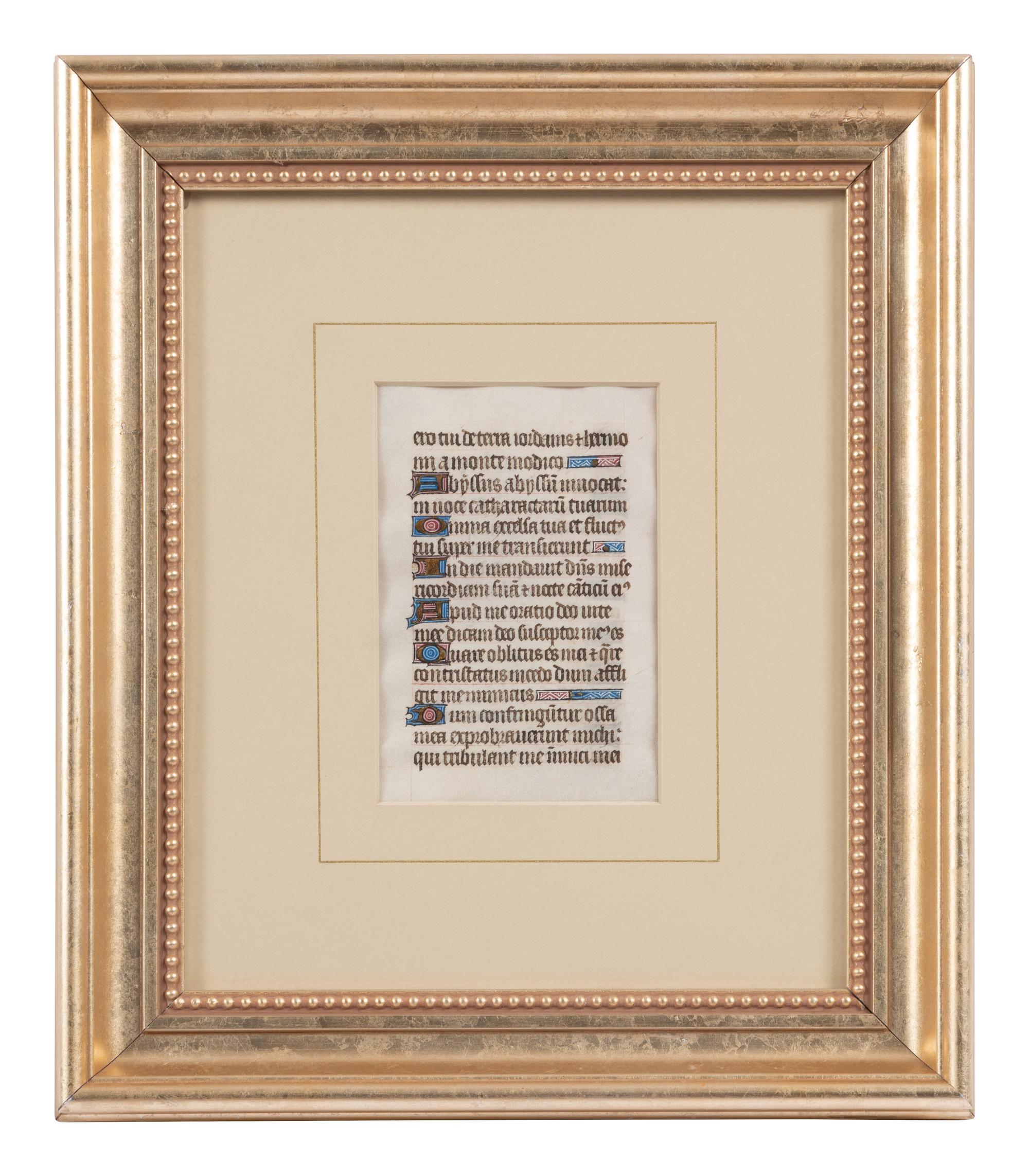 A Group of Book of Hours Leaves on Vellum
