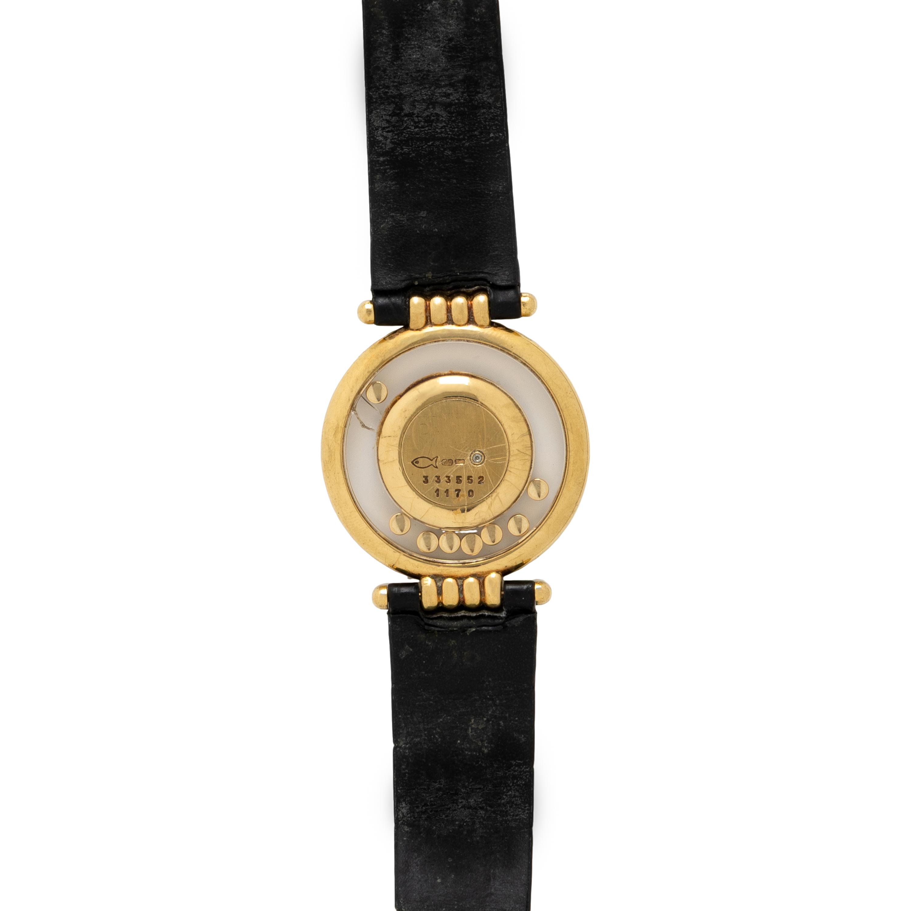 CHOPARD, YELLOW GOLD AND DIAMOND 'HAPPY DIAMONDS' WATCH