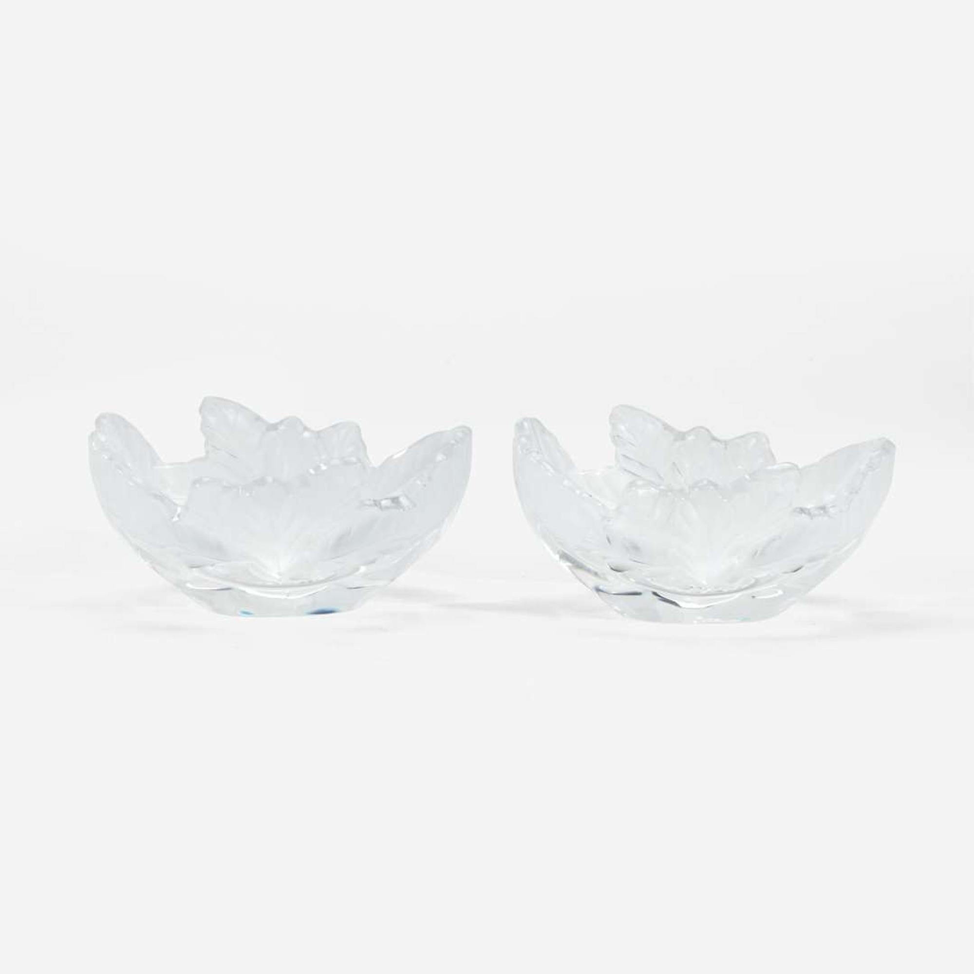 A group of four Lalique crystal bowls late 20th century