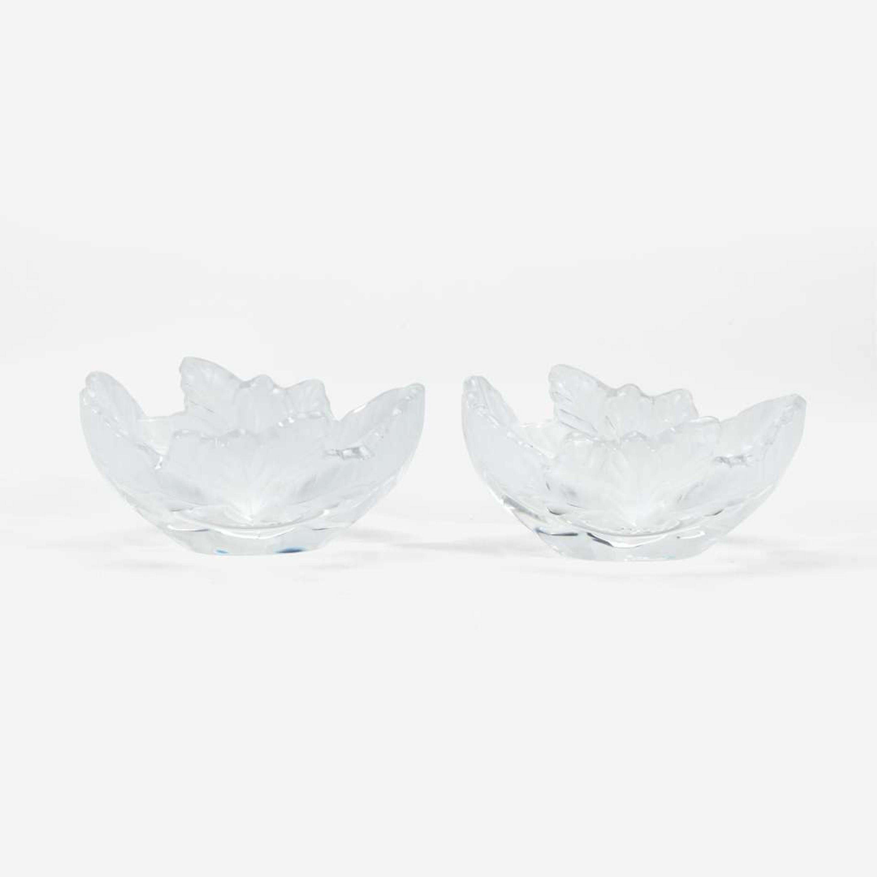 A group of four Lalique crystal bowls late 20th century