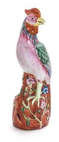 A Chinese Export Famille Rose Porcelain Figure of a Pheasant
