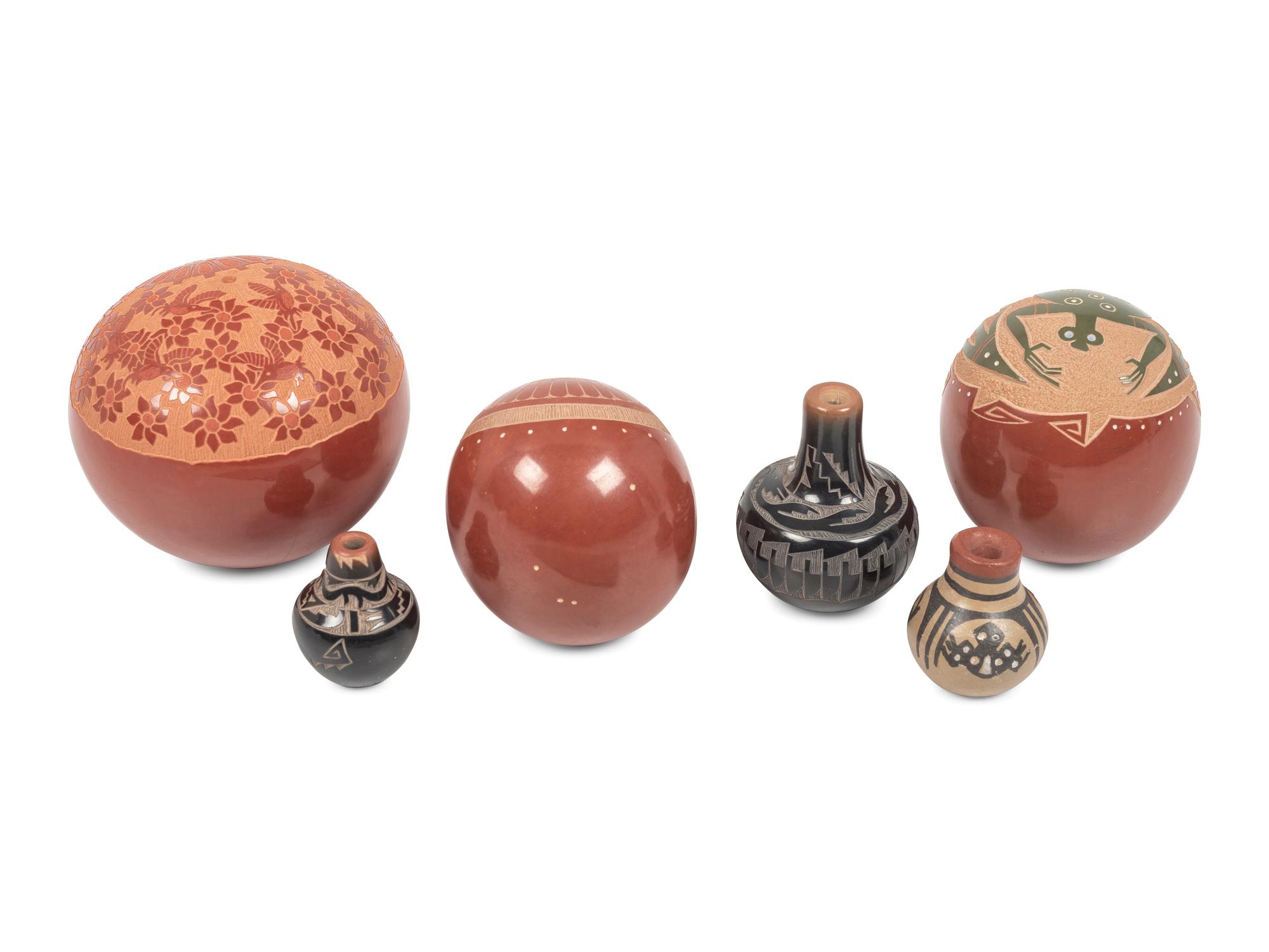 Group of Miniature Santa Clara Pottery Vessels