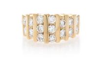 A 14 Karat Yellow Gold and Diamond Ring, 4.30 dwts.