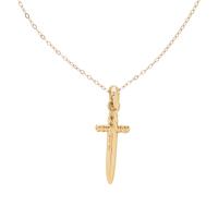 DAVID YURMAN, YELLOW GOLD AND DIAMOND SWORD PENDANT WITH GOLD-FILLED CHAIN