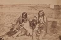 [SOULE, William S. (1836-1908), photographer]. Photograph of Arapahoe warrior, wife, and papoose. Ca 1868-early 1870s.