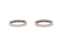 PAIR OF RUBY AND DIAMOND BANDS