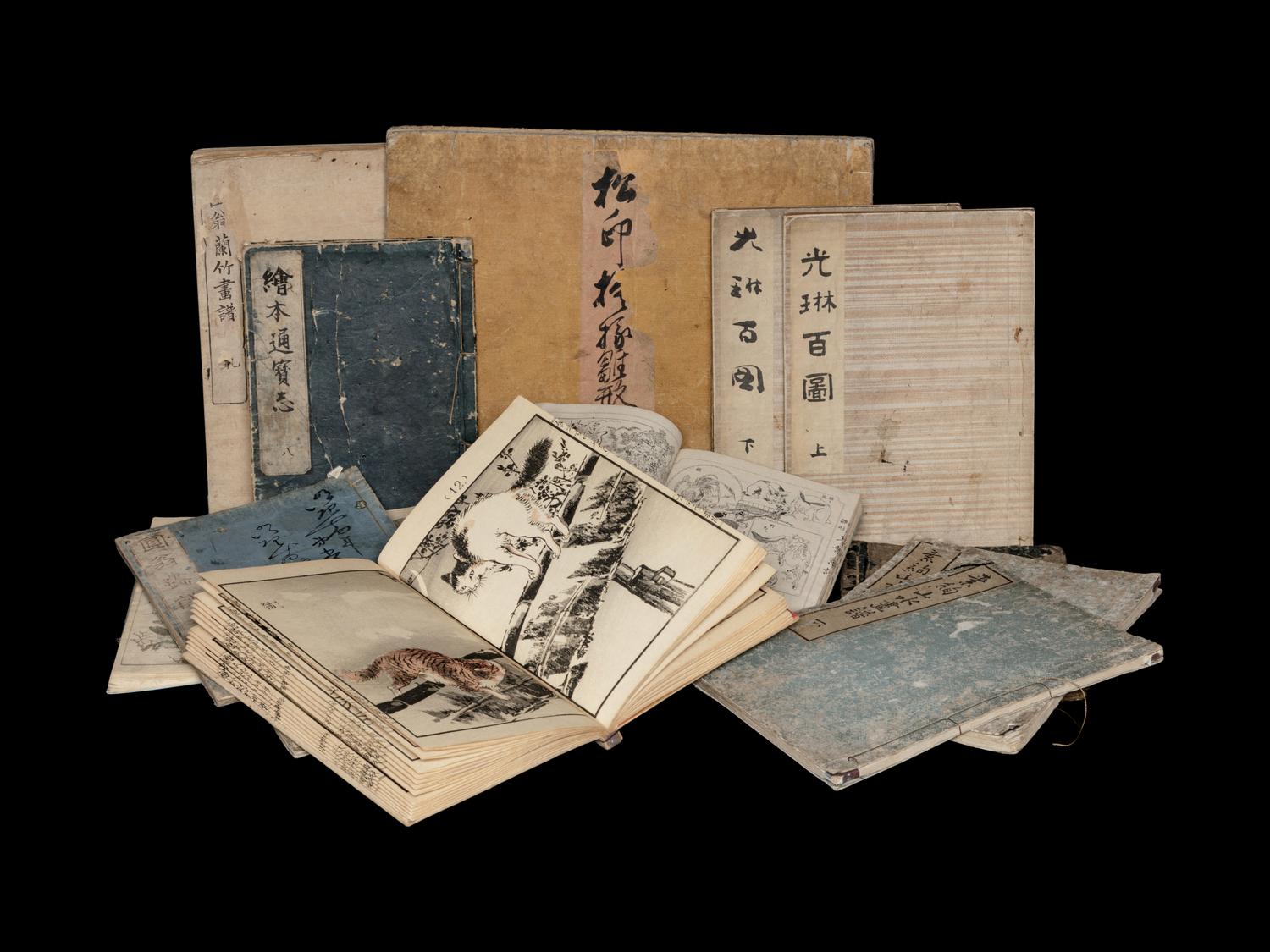 [ILLUSTRATED BOOKS] A group of woodblock printed works about Japanese Paintings, comprising: