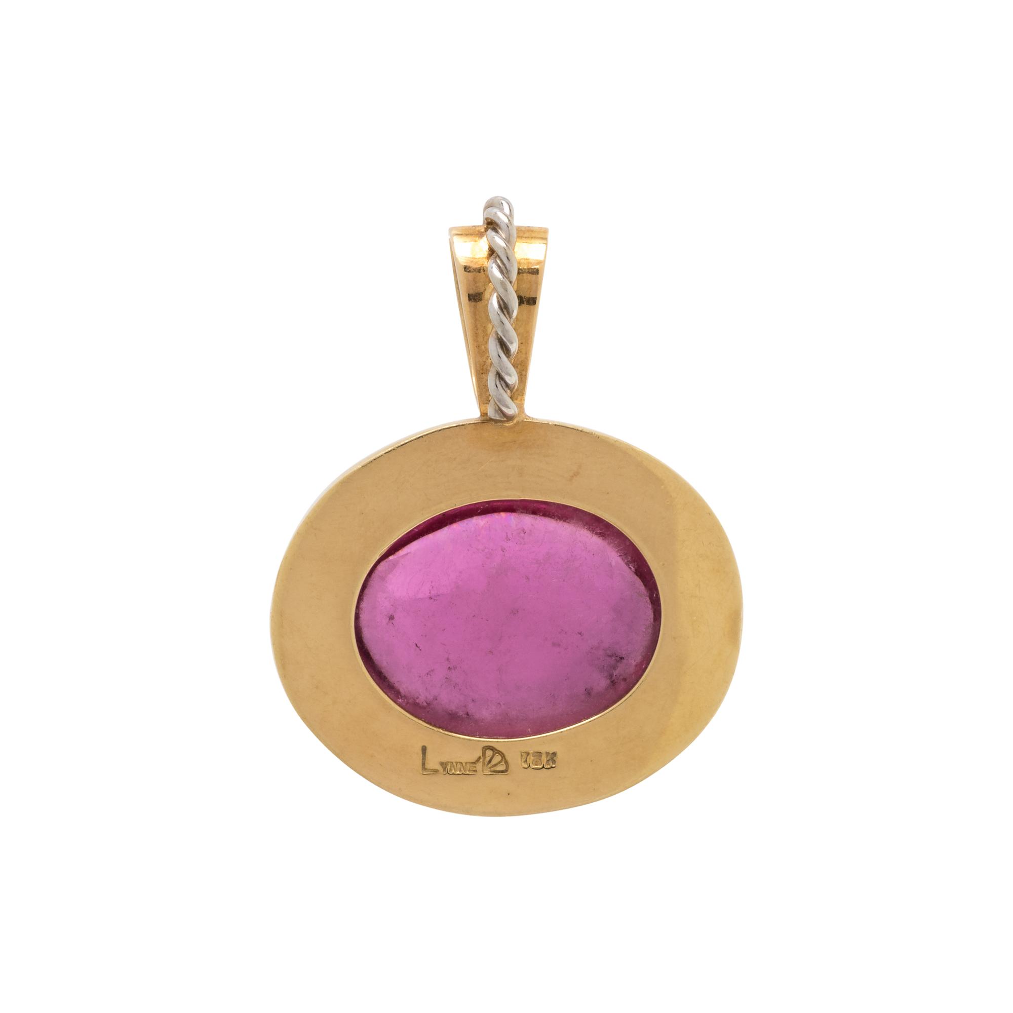 BICOLOR GOLD AND PINK TOURMALINE PENDANT