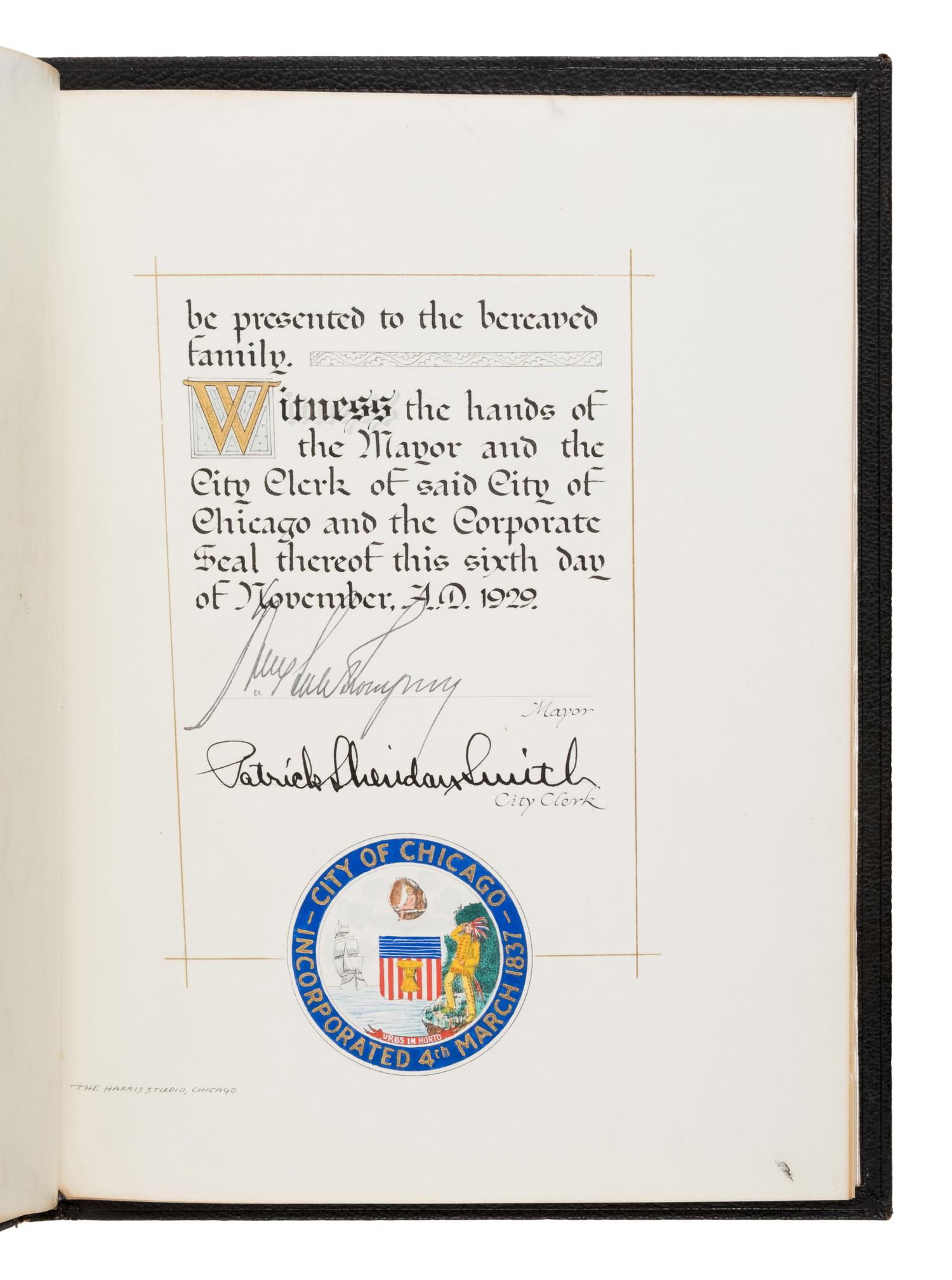 [Chicago]. [Wacker, Charles H. (1856-1929)]. An extensive archive including personally owned items and letters received by Chicago businessman and philanthropist Charles H. Wacker.