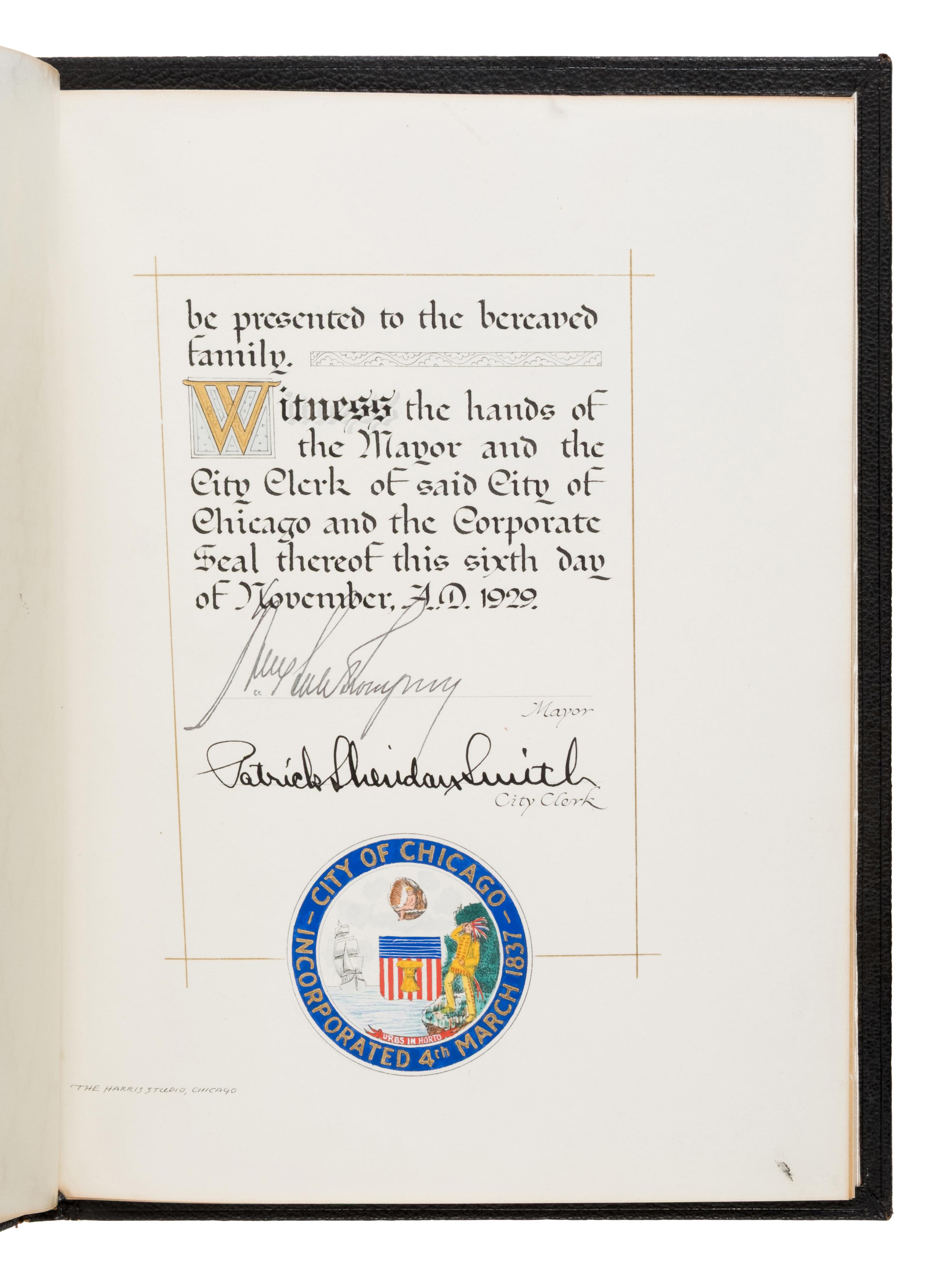 [Chicago]. [Wacker, Charles H. (1856-1929)]. An extensive archive including personally owned items and letters received by Chicago businessman and philanthropist Charles H. Wacker.