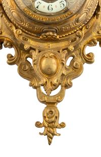 A Louis XV Style Gilt Bronze Cartel Clock
