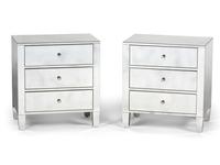 A Pair of Bernhardt Mirrored Side Tables