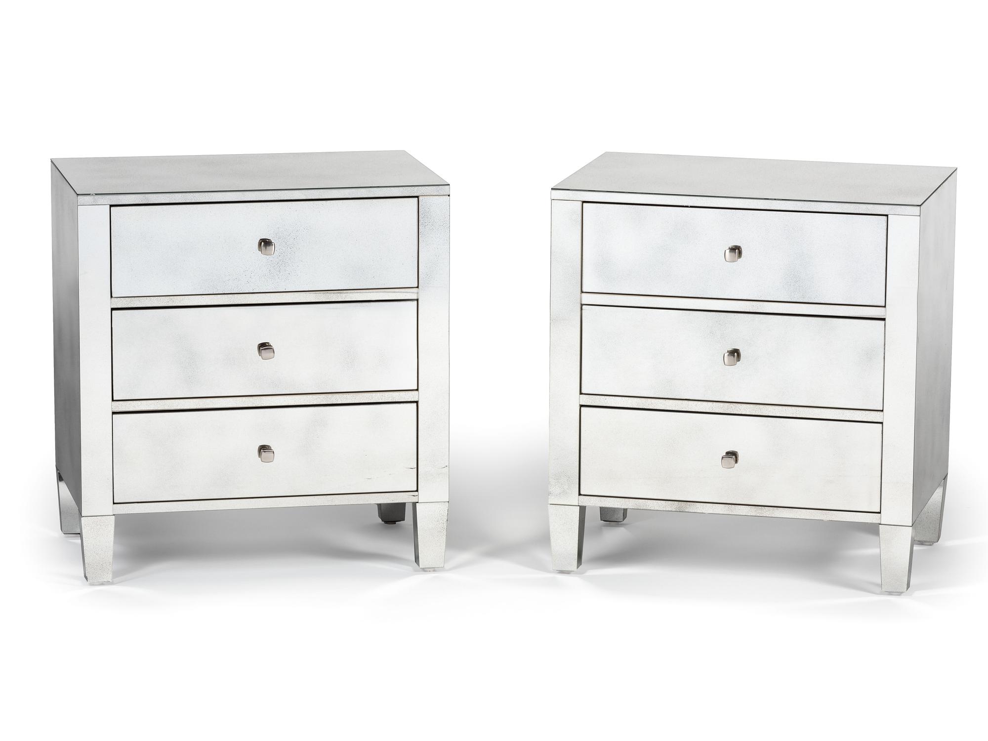 A Pair of Bernhardt Mirrored Side Tables