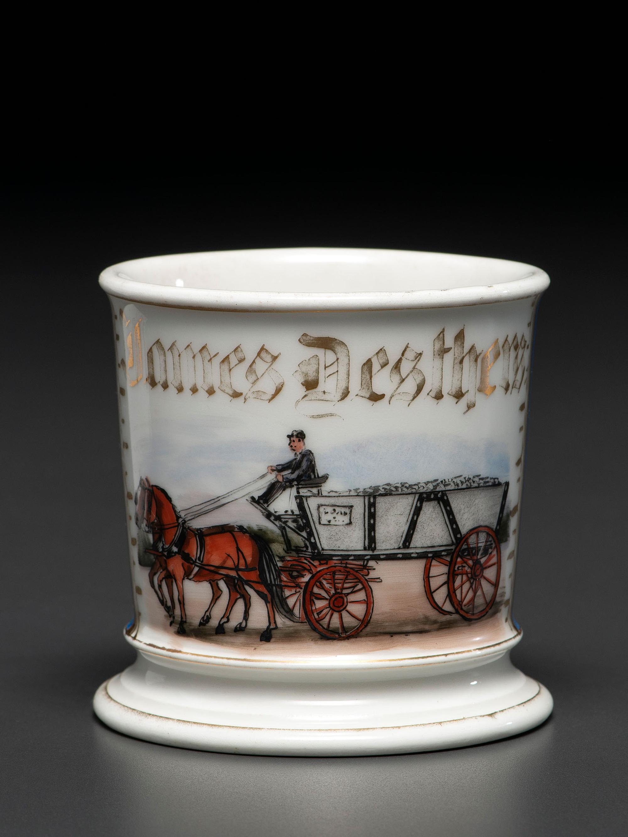 A Coal Deliveryman's Porcelain Occupational Shaving Mug