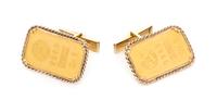 A Pair of Yellow Gold and Swiss Ingot Cufflinks, 12.00 dwts.